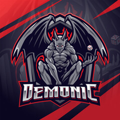 Wall Mural - Demonic esport mascot logo design