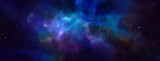 Fototapeta Kosmos - Vector cosmic illustration. Beautiful colorful space background. Watercolor Cosmos