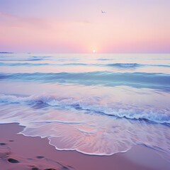 Wall Mural - a calming background with a soft gradient representing a serene seashore at dusk