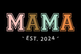Fototapeta Młodzieżowe - Mama Est 2024 Promoted to Mommy Mother's Day Mom 2024 Shirt Design