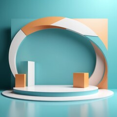 Wall Mural - abstract podium display. for product presentation. 3d rendering.abstract podium display. for product presentation. 3d rendering.abstract 3d rendering of modern podium with geometric shape. modern desi