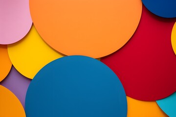 Wall Mural - a bunch of different colored circles on top of each other Generative AI