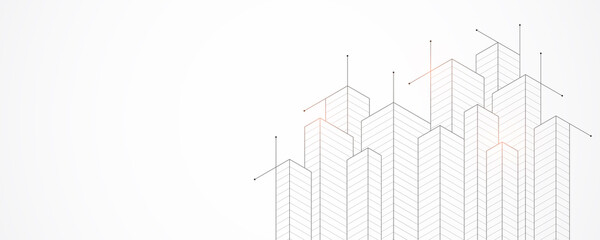Wall Mural - architectural drawing with building construction