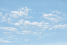 Abstract White Cloud And Blue Sky In Sunny Day Texture Background.