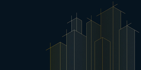 Wall Mural - architectural drawing with building construction