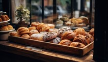 A Delicious Assortment Of Pastries On A Rustic Wooden Tray