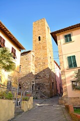 Wall Mural - landscape of the village of Vicopisano of medieval origins located in Pisa, Tuscany, Italy