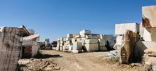Huge Blocks Of Stone In An Operating Quarry