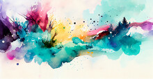 Watercolor Background, Abstract Artwork, Spalsh. AI Generate