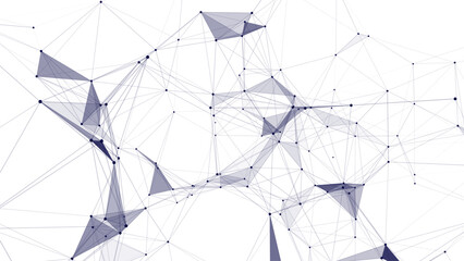 Leinwandbilder - Blue network connection structure. Science background. Abstract digital background. Big data visualization. Vector illustration.