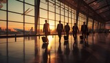 Fototapeta Motyle - A Bustling Crowd at the Terminal Gate