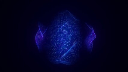Wall Mural - technology blue sphere with connecting dots and lines. digital abstract network structure. 3d render