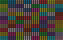 Colorful Dot Background. Coloured Dots Grouped Like Lego Blocks. Seamless Vector Pattern Or Texture Background