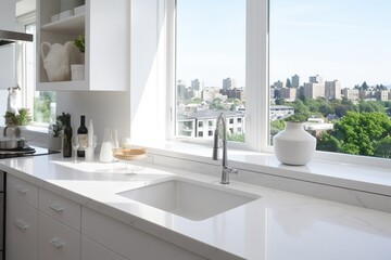 Wall Mural - Simplicity in White: Kitchen Elegance