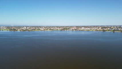 Sticker - Aerial view of Perth Cityscape and Swan River, Australia