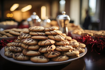 Canvas Print - A cookie-themed charity event raising funds for a good cause. Concept of philanthropy and giving back. Generative Ai.