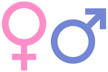 Wall Mural - Vector illustration of gender symbols. Icons and symbols for male and female