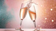 Nowy rok, kieliszki z szampanem. Generative AI