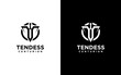 centurion warrior and letter t logo design element- security business visual identity template