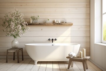 Modern farmhouse bathroom interior background