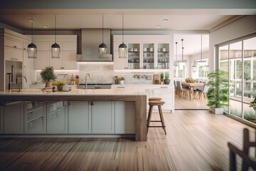 Modern farmhouse kitchen interior background