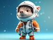 A Cute 3D Warthog Dressed Up as an Astronaut