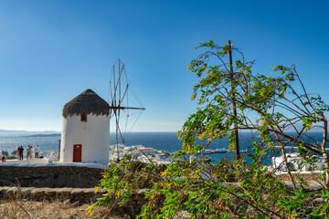 Sticker - Famous windmill of Mykonos island, Cyclades, Greece