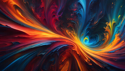 Wall Mural - Beautiful Abstract painting, Forgotten inner spectrum in the form, 