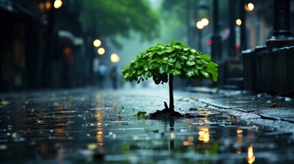 Wall Mural - Heavy Rain Tree Parking Lots , Wallpaper Pictures, Background Hd