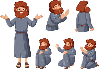 Sticker - Ancient Middle East Man Cartoon Character Illustration