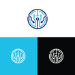 tecnology Modern Minimalist logo design, vector template 