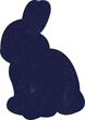 Digital png illustration of dark rabbit on transparent background