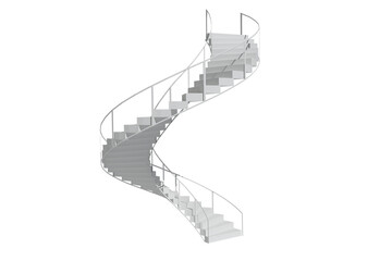 Wall Mural - digital png illustration of white spiral staircase on transparent background