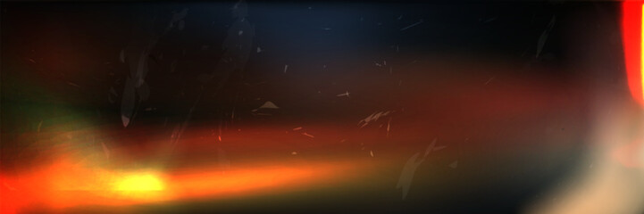 Wall Mural - damaged dusty photo film texture. vector realistic illustration of abstract blurred orange and black