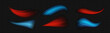 © klyaksun - Cold and hot air flow effects set isolated on transparent background. Vector realistic illustration of red and blue color swirls, climate control system design elements, fresh breeze, warm wind waves