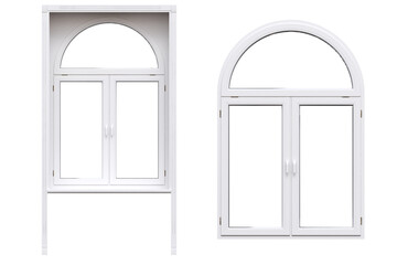  windows in the interior isolated on transparent background, 3D illustration, cg render