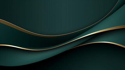 Wall Mural - abstract green luxury background with golden line