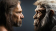 「進化の対話：ホモサピエンスとネアンデルタール人の顔面の比較」