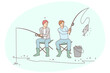 © Valery - Men sitting on bank fishing