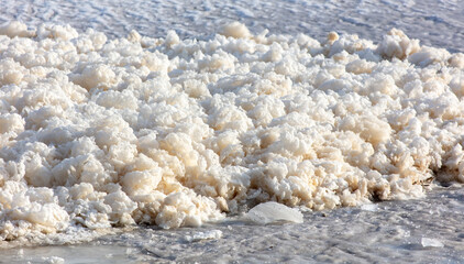 Sticker - White foam on the river as a background