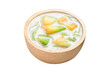 Thai dessert (Lod Chong), Rice flour jelly pandan flavor with Thai melon in coconut milk