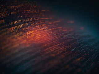 close-up images of computer code data on a screen, displaying an array of programming languages with