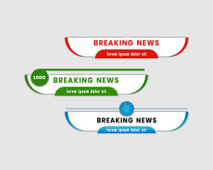 Wall Mural - colorful simple clean geometric lower third banner template  premium Vector , streaming , sport news
design elements