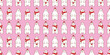 bear polar seamless pattern Christmas scarf Santa Claus hat vector pet cartoon doodle gift wrapping paper tile background repeat wallpaper illustration pink scarf isolated design