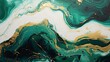 An abstract marble background in green, white, and gold with swirls and spiky lines.