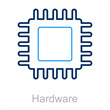 © popcornarts - Hardware and cpu icon concept