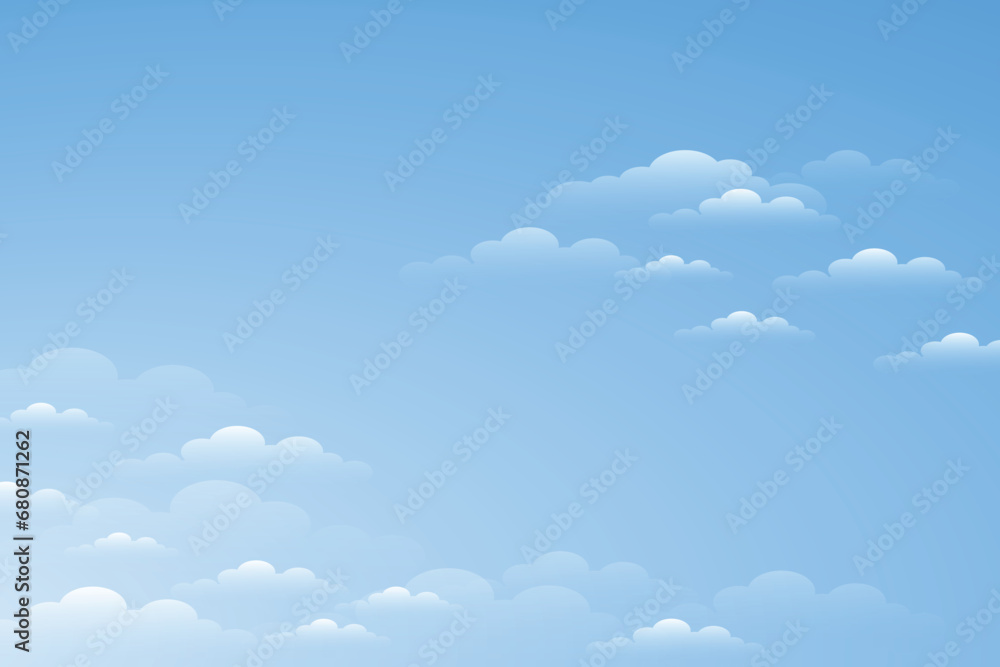 Beautiful sky background with white clouds Stock Vector | Adobe Stock