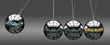 © GoodIdeas - Balance leads to Mental health. A metaphor in which balance initiates motion of mental health and gives it energy. Cause and effect relation between balance and mental health.,3d illustration