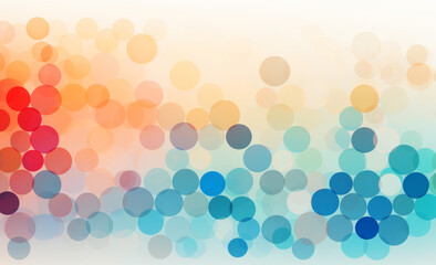 Canvas Print - A luminous abstract background with colourful circles and a bokeh effect. Horizontal wide wallpaper background