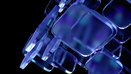 Abstract 3d render, rotating geometric composition, 4k seamless looped video